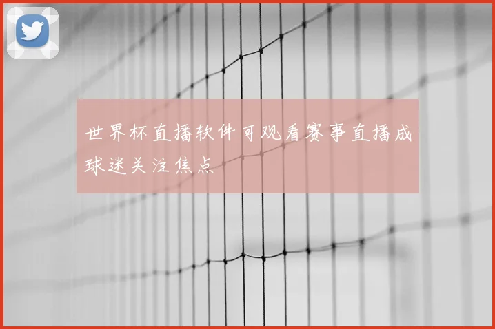 世界杯直播软件可观看赛事直播成球迷关注焦点