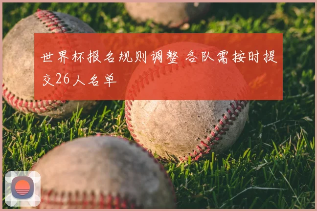 世界杯报名规则调整 各队需按时提交26人名单